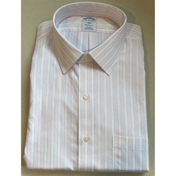 Brooks Brothers Other - NWT Brooks Brothers 1818 Button Down Shirt Mens 16 34/35 100% Cotton Pink Stripe